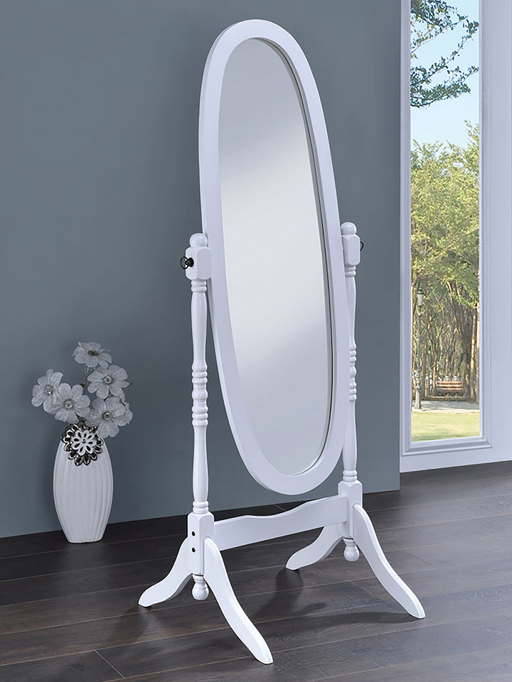 Foyet Oval Cheval Mirror White