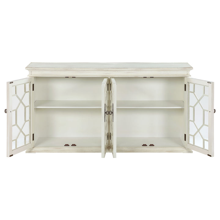 Kiara 4-door Accent Cabinet with Adjustable Shelves White