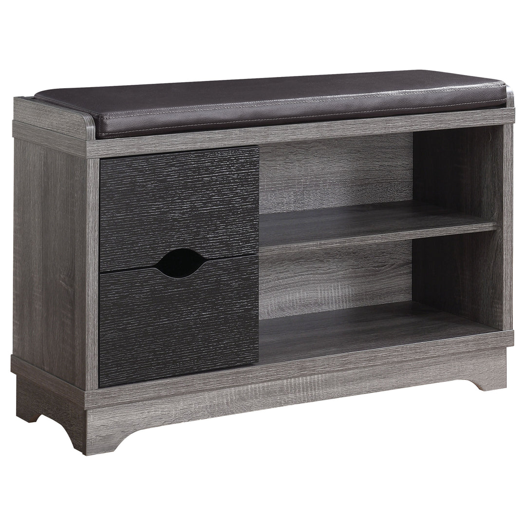 Aylin 2-drawer Storage Bench Medium Brown and Black