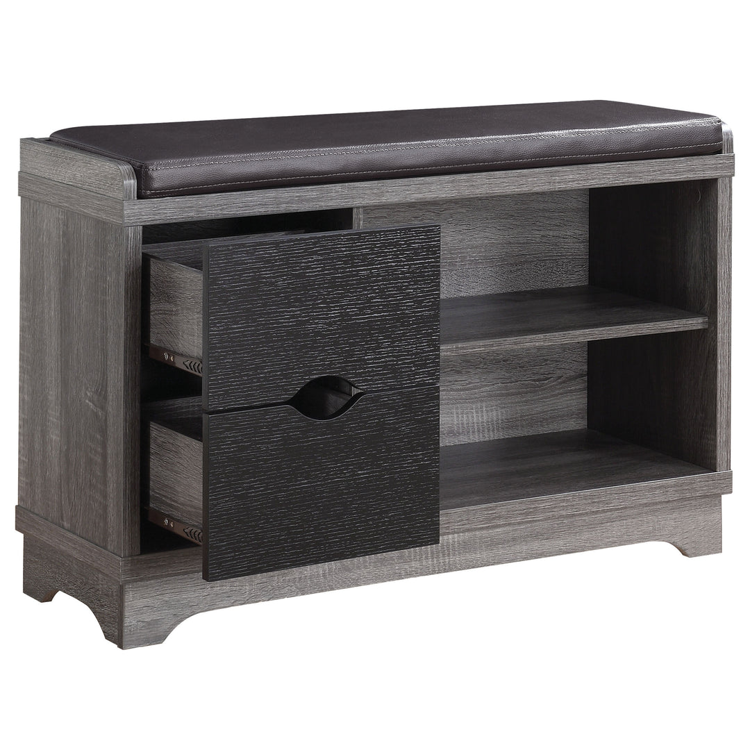 Aylin 2-drawer Storage Bench Medium Brown and Black