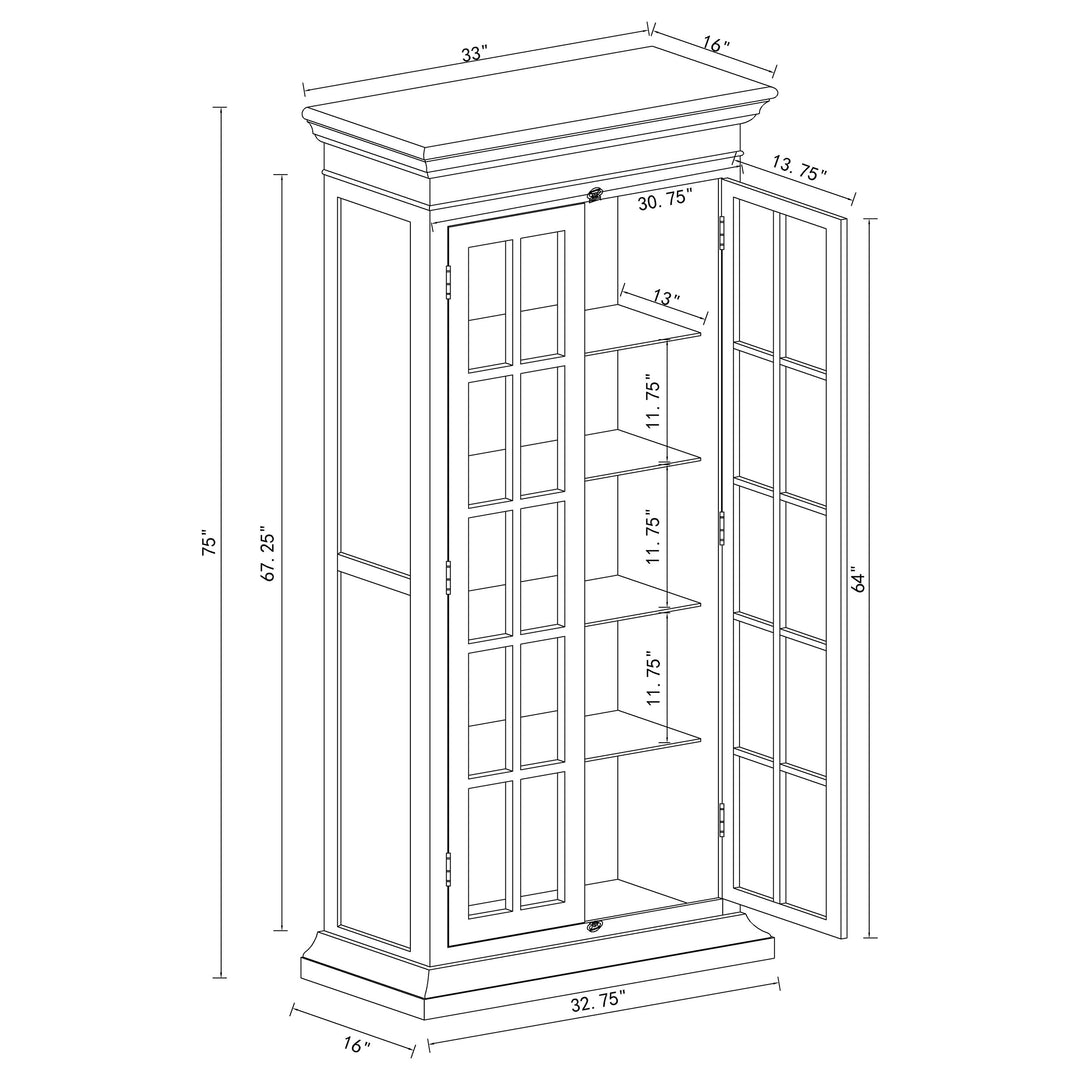 Tammi 2-door Tall Cabinet Antique White and Brown