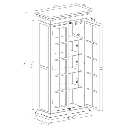 Tammi 2-door Tall Cabinet Antique White and Brown