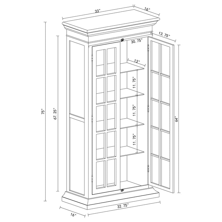 Tammi 2-door Tall Cabinet Antique White and Brown