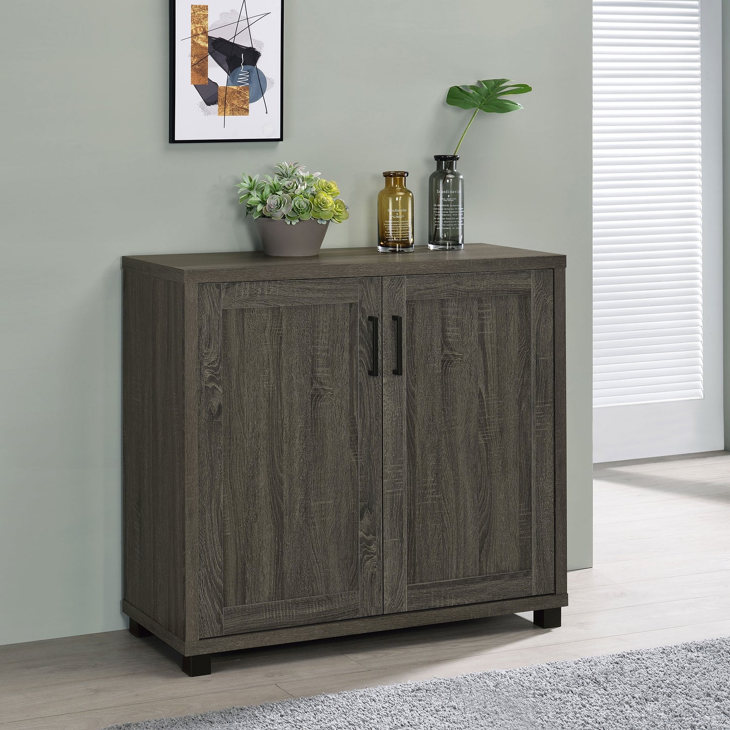 Filch Wooden 2-door Accent Cabinet Weathered Grey