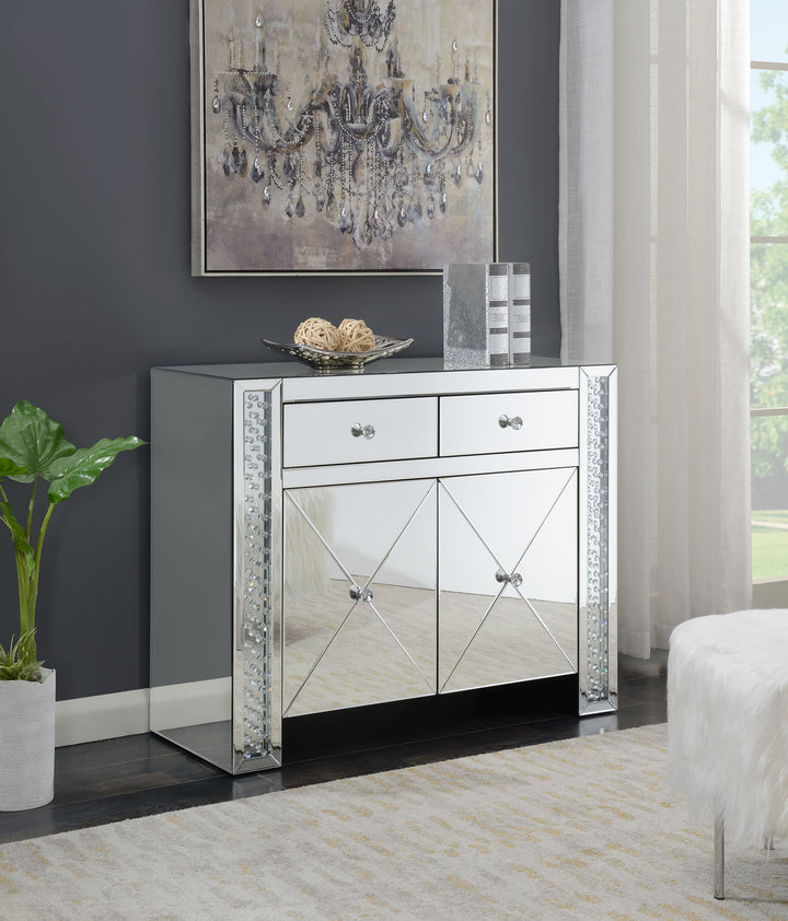 Maya 2-drawer Accent Cabinet Clear Mirror