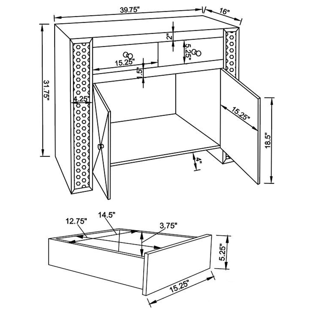 Maya 2-drawer Accent Cabinet Clear Mirror