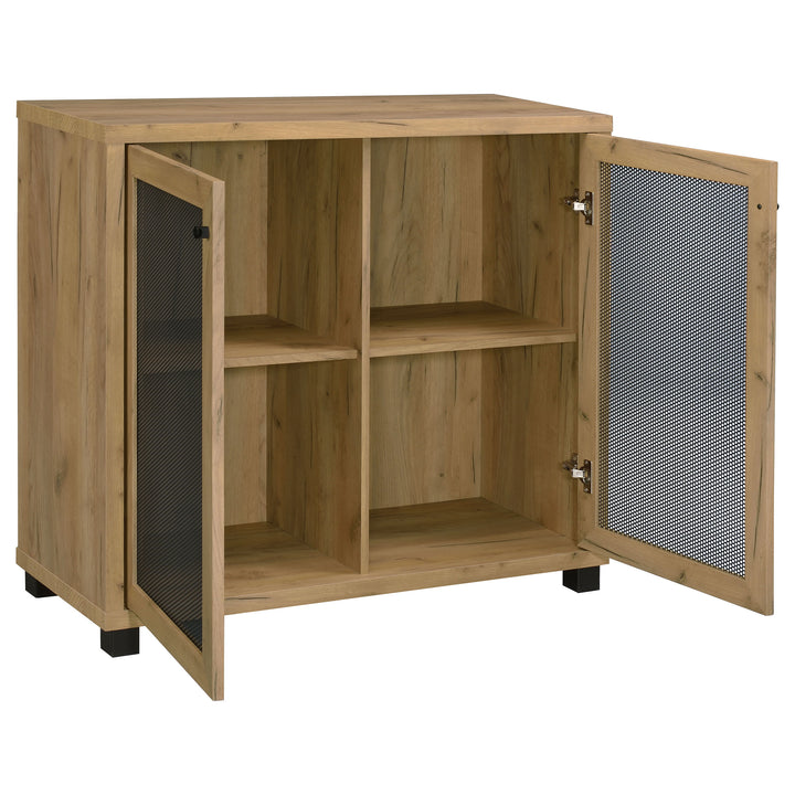 Mchale Accent Cabinet with Two Mesh Doors Golden Oak