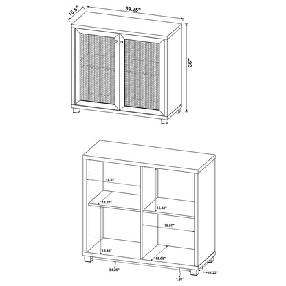 Mchale Accent Cabinet with Two Mesh Doors Golden Oak