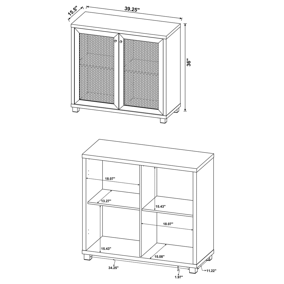 Mchale Accent Cabinet with Two Mesh Doors Golden Oak