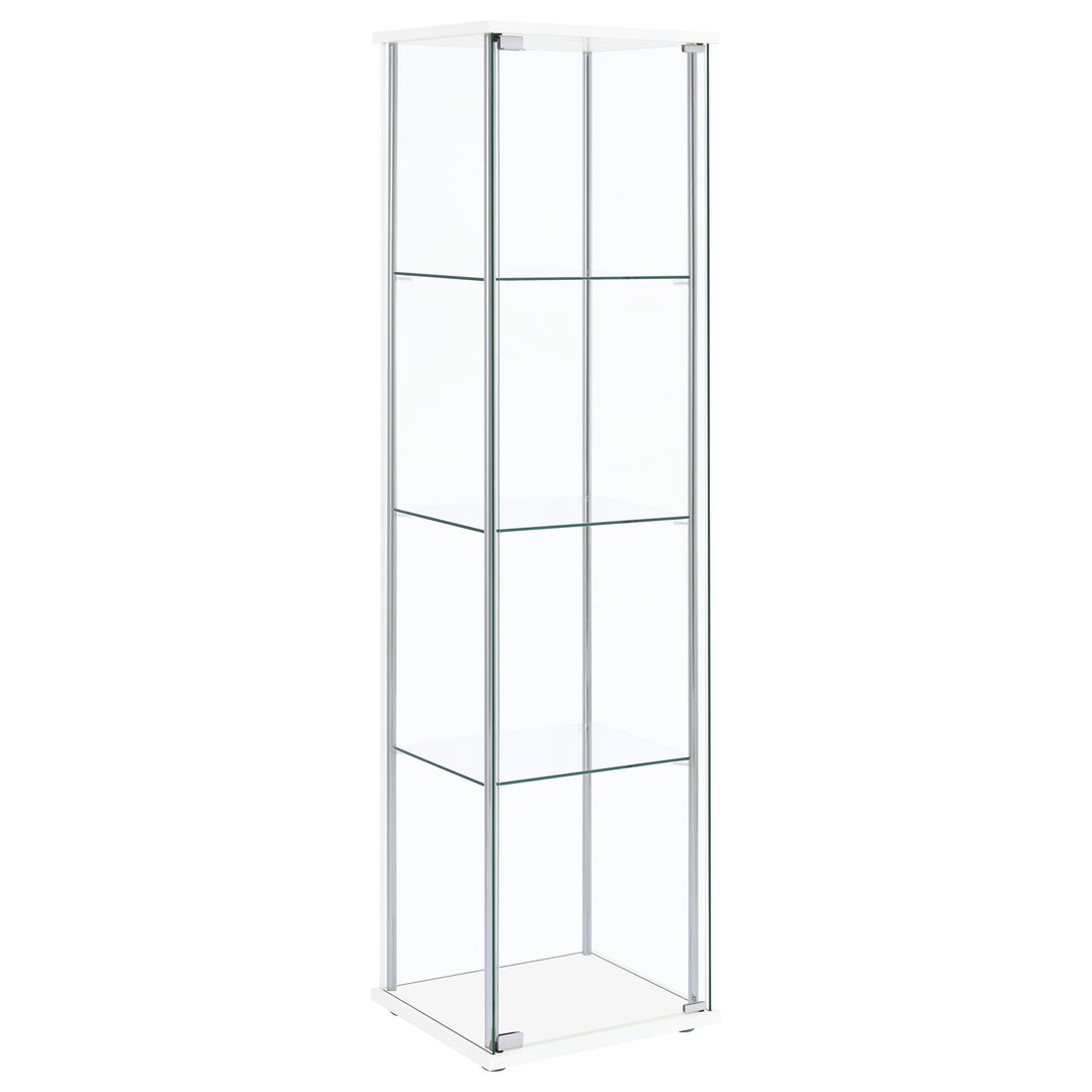 Bellatrix Rectangular 4-shelf Curio Cabinet White and Clear