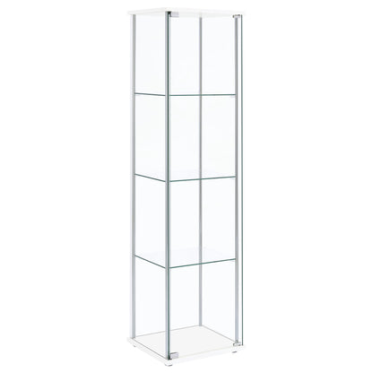 Bellatrix Rectangular 4-shelf Curio Cabinet White and Clear