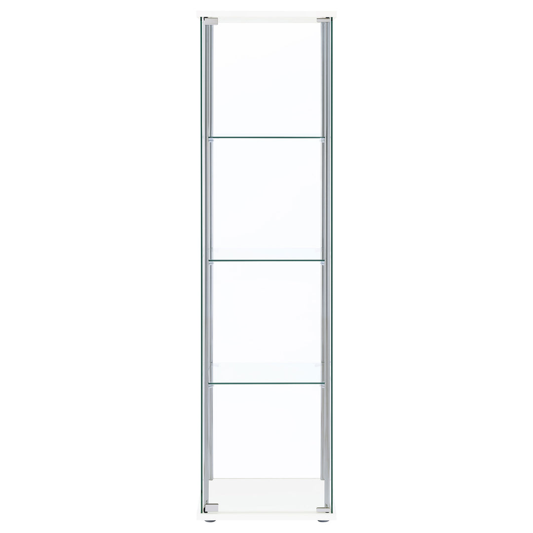 Bellatrix Rectangular 4-shelf Curio Cabinet White and Clear