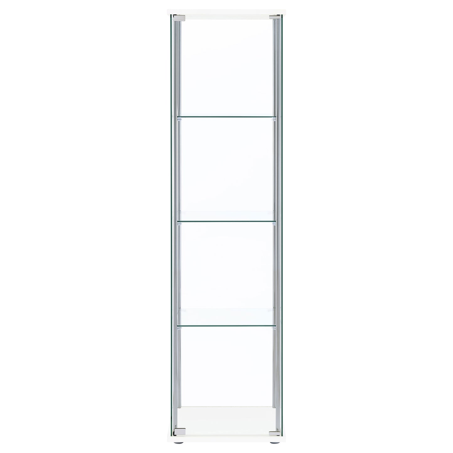 Bellatrix Rectangular 4-shelf Curio Cabinet White and Clear