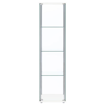 Bellatrix Rectangular 4-shelf Curio Cabinet White and Clear