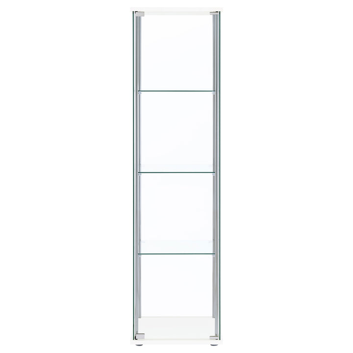 Bellatrix Rectangular 4-shelf Curio Cabinet White and Clear