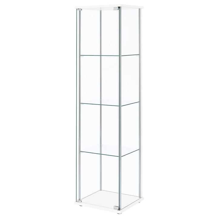 Bellatrix Rectangular 4-shelf Curio Cabinet White and Clear