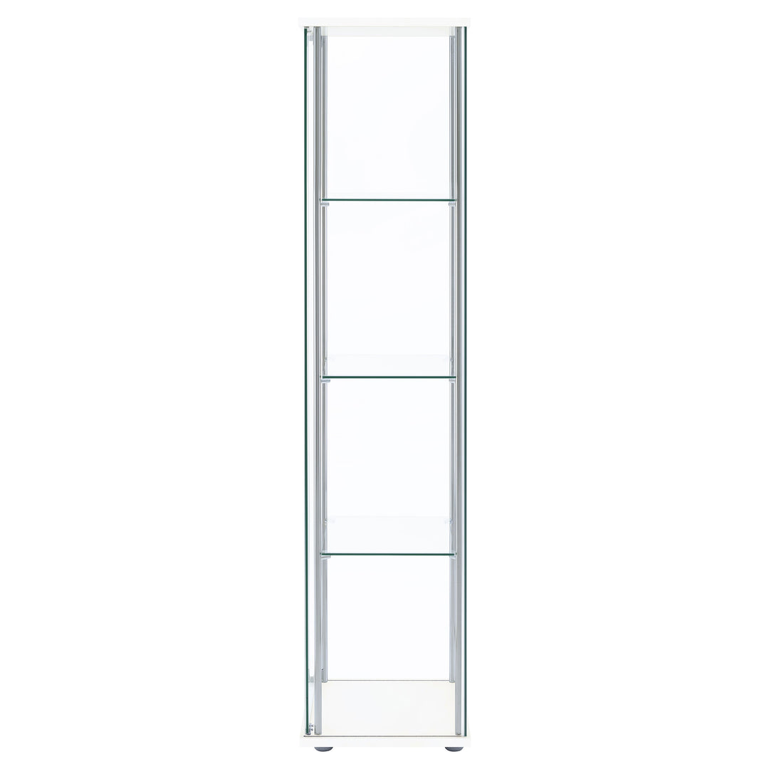 Bellatrix Rectangular 4-shelf Curio Cabinet White and Clear