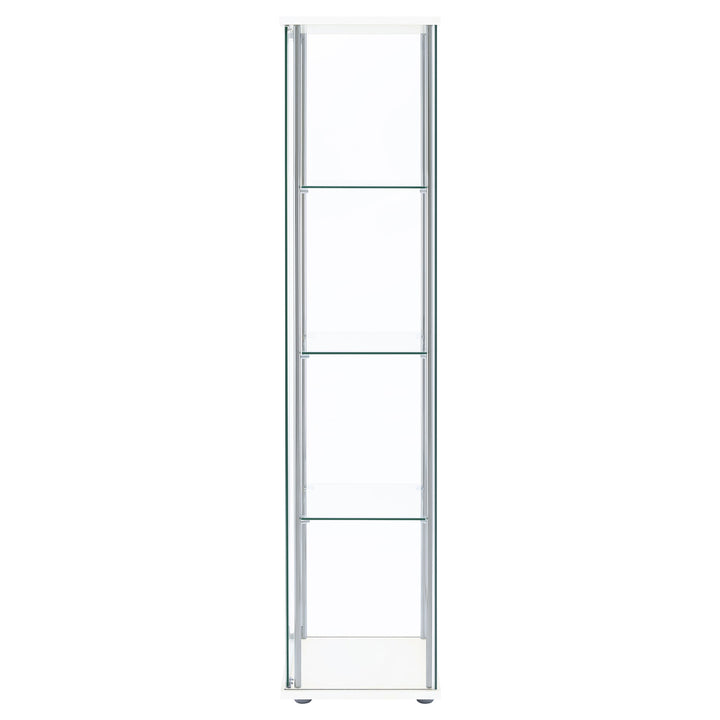 Bellatrix Rectangular 4-shelf Curio Cabinet White and Clear