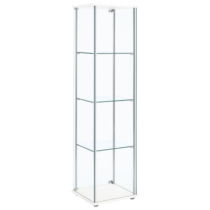 Bellatrix Rectangular 4-shelf Curio Cabinet White and Clear