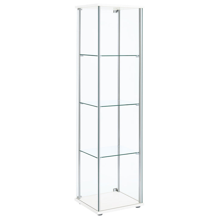 Bellatrix Rectangular 4-shelf Curio Cabinet White and Clear