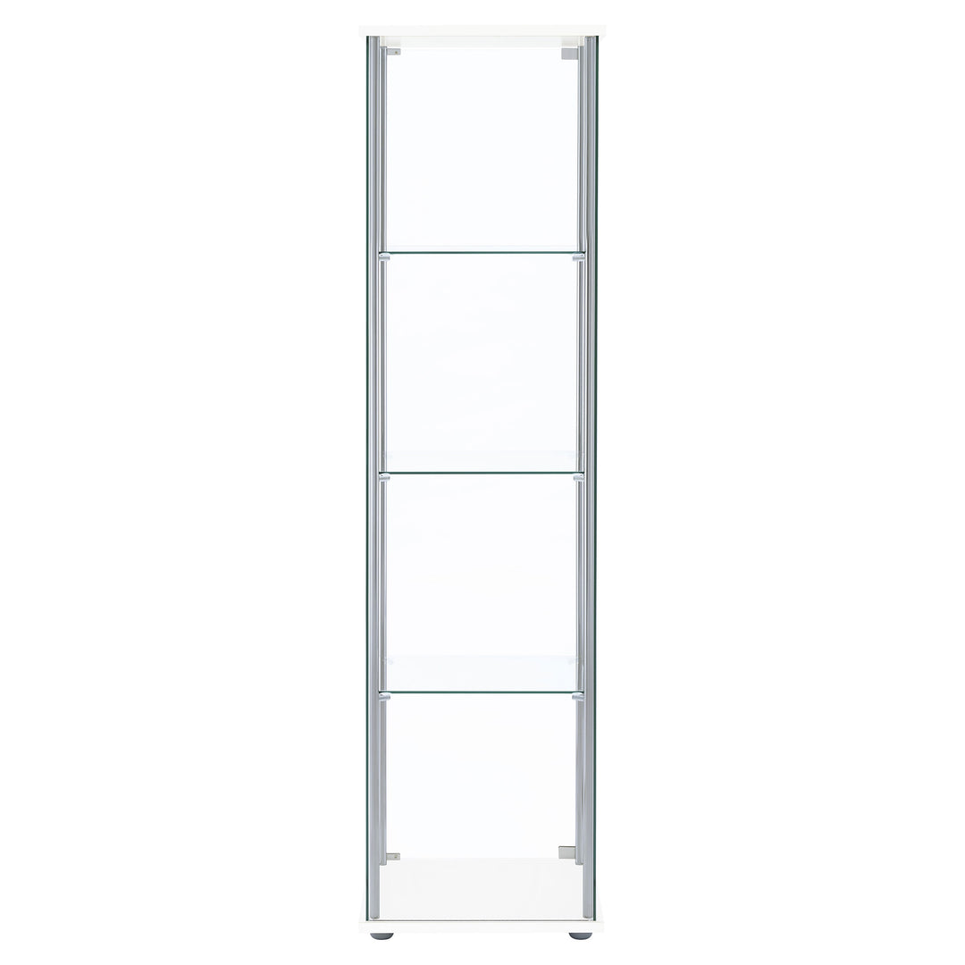 Bellatrix Rectangular 4-shelf Curio Cabinet White and Clear