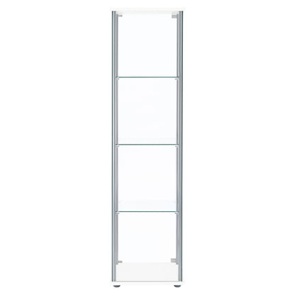 Bellatrix Rectangular 4-shelf Curio Cabinet White and Clear