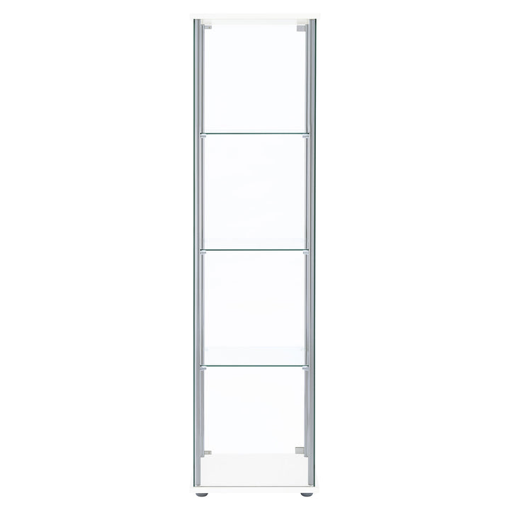 Bellatrix Rectangular 4-shelf Curio Cabinet White and Clear