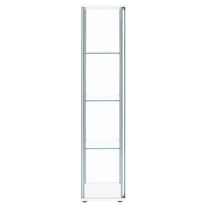 Bellatrix Rectangular 4-shelf Curio Cabinet White and Clear