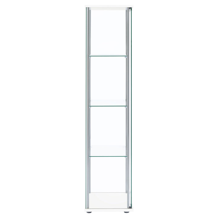 Bellatrix Rectangular 4-shelf Curio Cabinet White and Clear