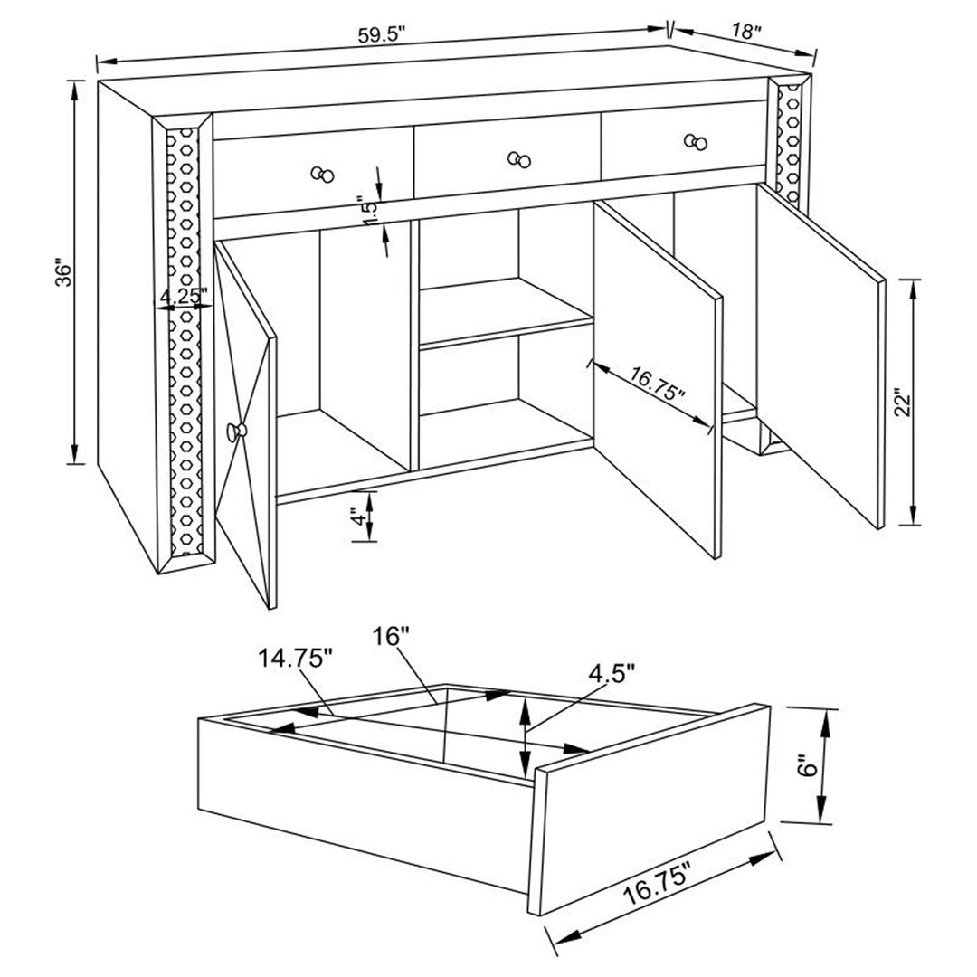 Maya 3-drawer Accent Cabinet Silver