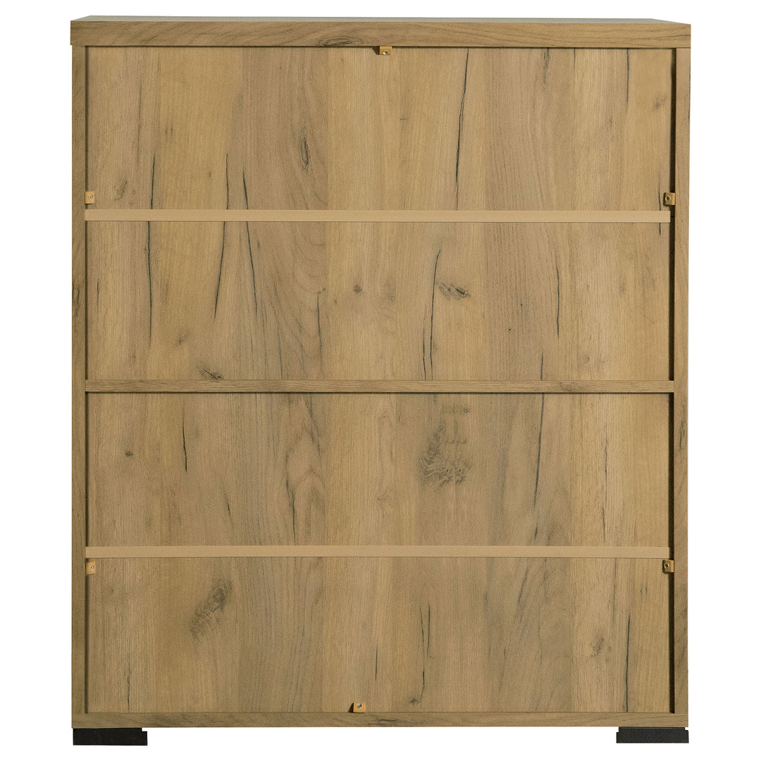 Bristol Metal Mesh Door Accent Cabinet Golden Oak