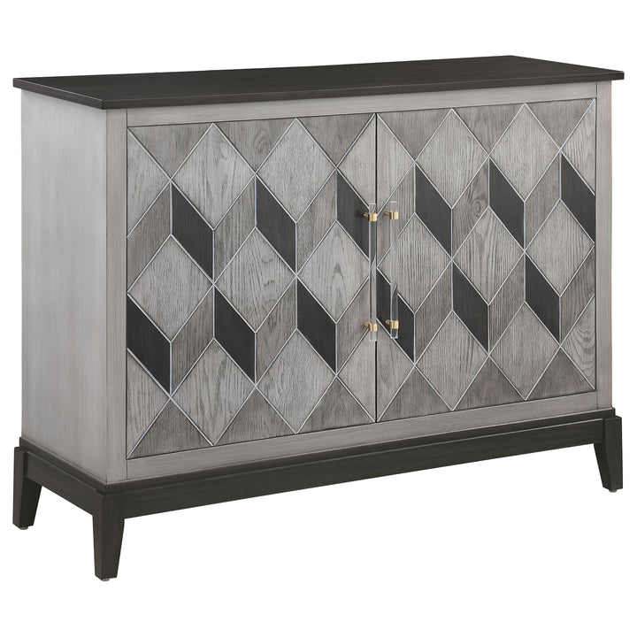 Gilles 2-door Accent Cabinet Brushed Black and Grey