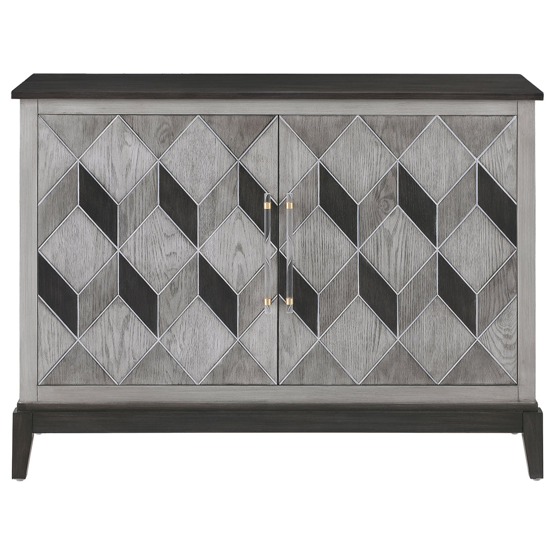 Gilles 2-door Accent Cabinet Brushed Black and Grey