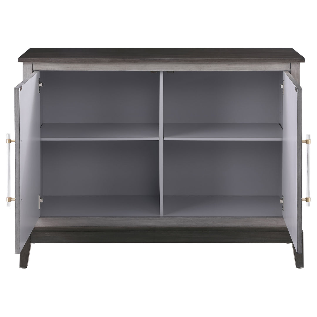 Gilles 2-door Accent Cabinet Brushed Black and Grey