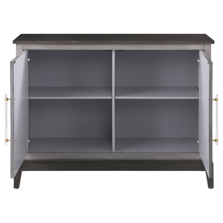 Gilles 2-door Accent Cabinet Brushed Black and Grey