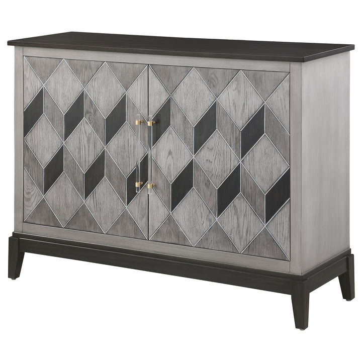 Gilles 2-door Accent Cabinet Brushed Black and Grey