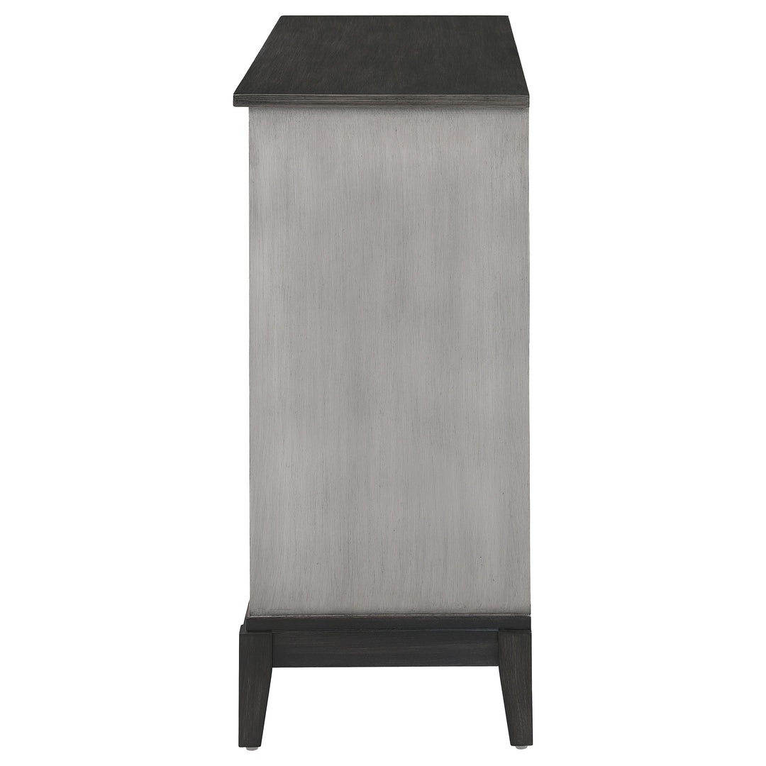 Gilles 2-door Accent Cabinet Brushed Black and Grey