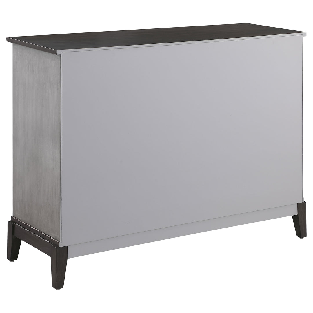 Gilles 2-door Accent Cabinet Brushed Black and Grey