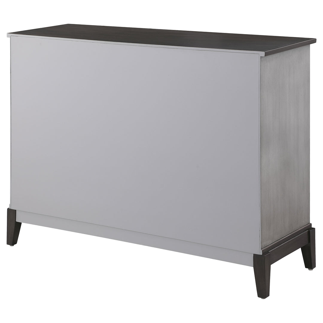 Gilles 2-door Accent Cabinet Brushed Black and Grey