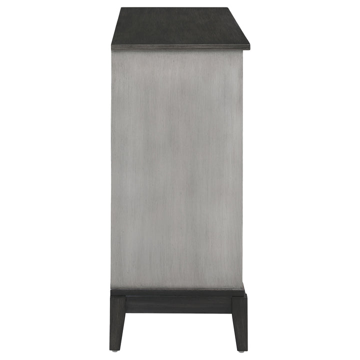 Gilles 2-door Accent Cabinet Brushed Black and Grey