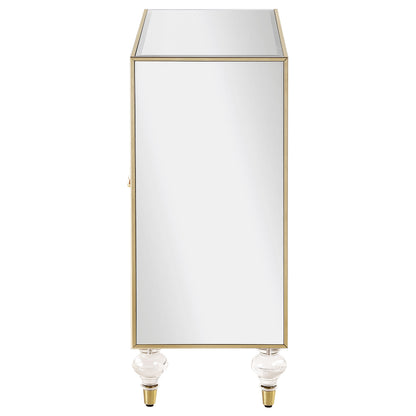 Astilbe 2-door Accent Cabinet Mirror and Champagne