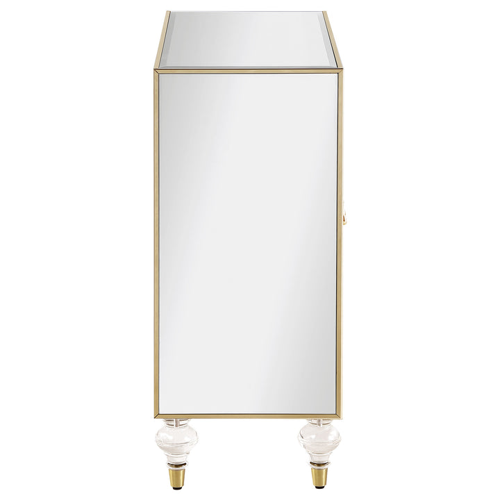 Astilbe 2-door Accent Cabinet Mirror and Champagne