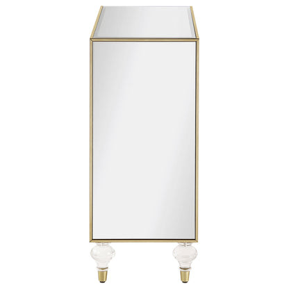 Lupin 2-door Accent Cabinet Mirror and Champagne