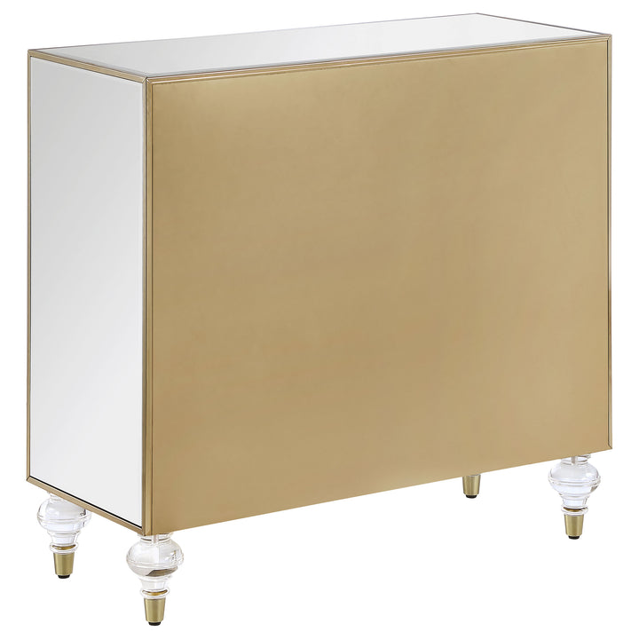 Lupin 2-door Accent Cabinet Mirror and Champagne