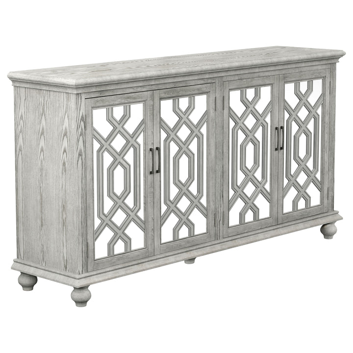 Melanie 4-door Accent Cabinet Antique White