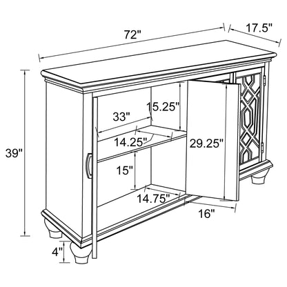 Melanie 4-door Accent Cabinet Antique White