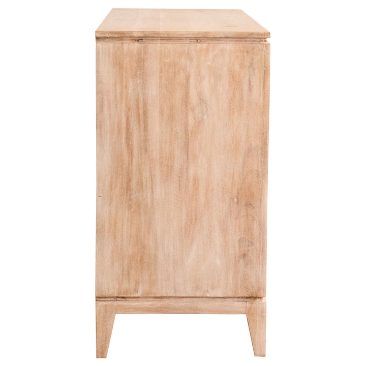 Eberto 2-door Geometric Accent Cabinet White Distressed