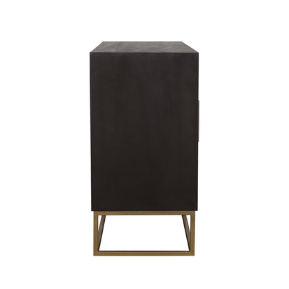 Zara 2-drawer Accent Cabinet Black Walnut and Gold