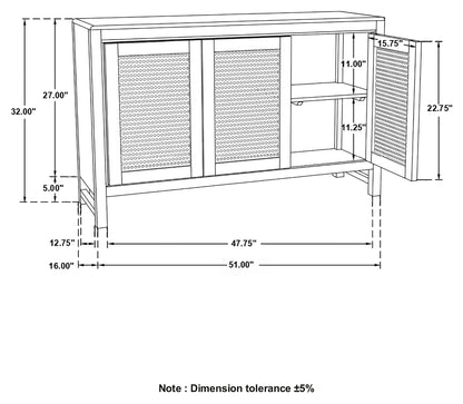 Zamora Rectangular 3-door Accent Cabinet Natural