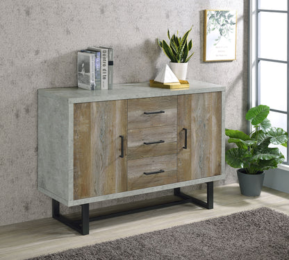 Abelardo 3-drawer Accent Cabinet Weathered Oak and Cement